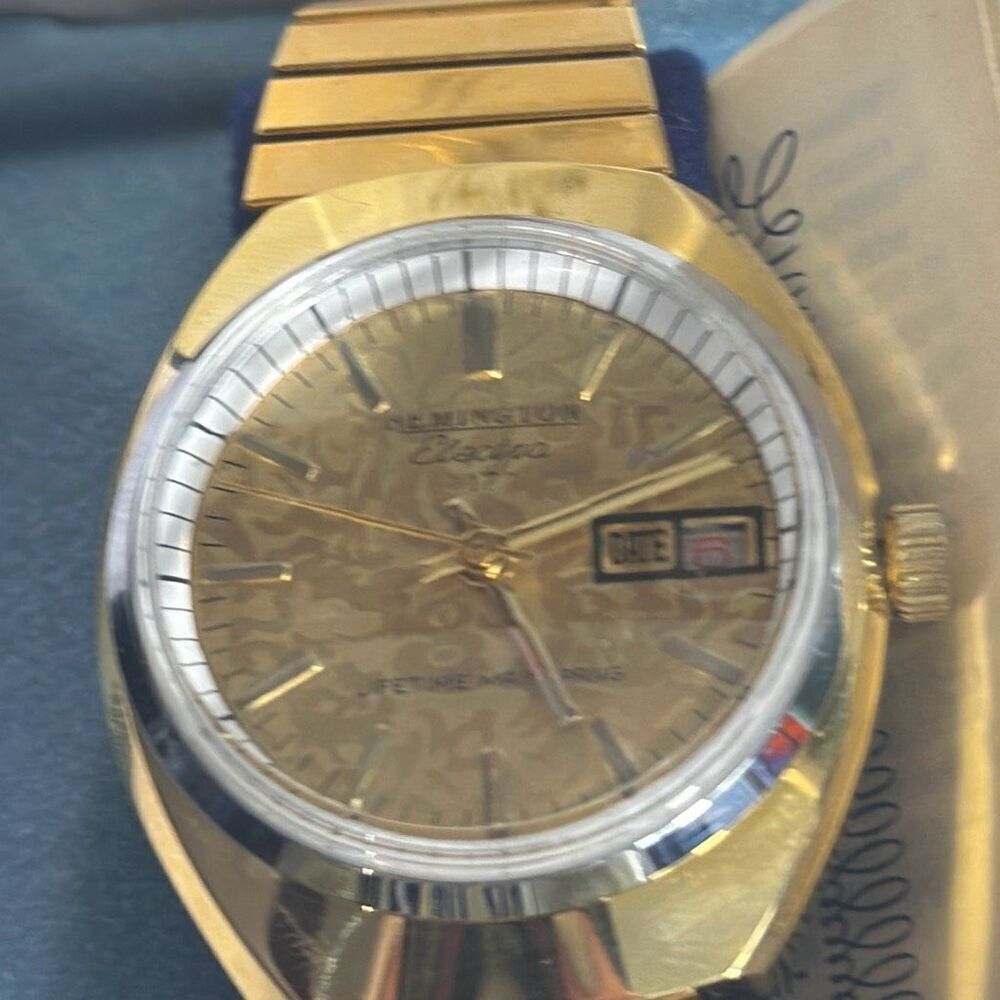 Working Vintage Remington Electra 17 Gold Wristwatch Lifetime Mainspring - Picture 2 of 10